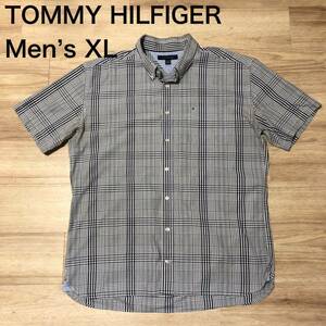 【送料無料】TOMMY HILFIGER半袖シャツ　チェック柄　メンズXLサイズ　トミーヒルフィガー