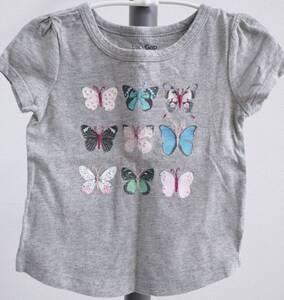 babyGap バタフライTシャツ 蝶々 グレー 90cm トドラー 18-24months 