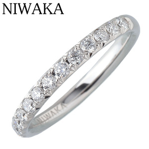 俄 ダイヤ リング ことほぎ ハーフエタニティ ラージ 幅2.5mm 12号 Pt950 新品仕上げ済 ニワカ NIWAKA【20084】