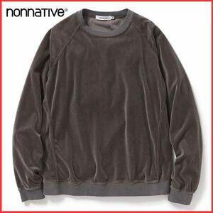 nonnative ノンネイティブ COACH CREW PULLOVER C/P VELOUR クルーネック ベロア パイル ストレッチ スウェット トレーナー カットソー 2