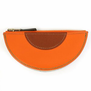 エルメス HERMES コインケース フルーツ レザー オレンジ e55285a