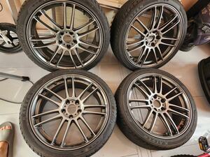 美品work エモーション ZR7 19インチ 5穴 PCD114.3 8j ET45 バリ山 225/40R19