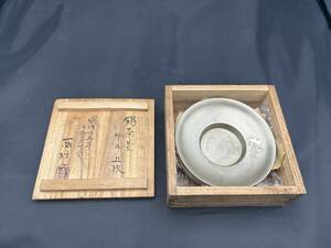 錫製　茶托　明治　五君子　五客　茶合　茶量　煎茶　茶器　茶道具　古玩