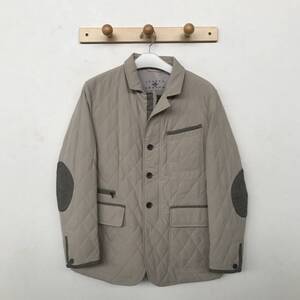 JOSEPH ABBOUD ジョセフ アブード メンズ フルジップ キルティングジャケット エルボーパッチ付き オンワード樫山 美品 size S