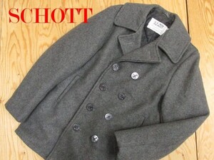 ★ショット Schott★メンズ U.S.740N メルトンウール ピーコート グレー 38 USA製★R61215036A