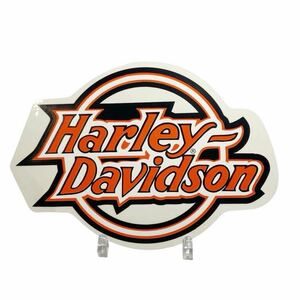 当時物 USA製 ビンテージ デカール ロゴ 90s Harley-Davidson ステッカー ハーレーダビッドソン シール 防水 タンク オレンジ 黒