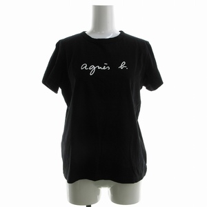 アニエスベー agnes b. Tシャツ 半袖 ロゴ 3 黒 ブラック EA72S137 /NY ■SM3 レディース