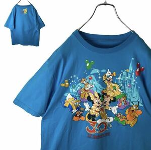 希少古着！ディズニーランド30THキャラクター勢揃いプリントTシャツゆったり