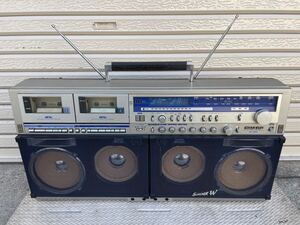 美品！実働品　SHARPFM/FM stereo/AM radio cassetteGF-1000 保管状態良好品　 ラジカセ 昭和レトロ　当時物　ステレオ シャープ　