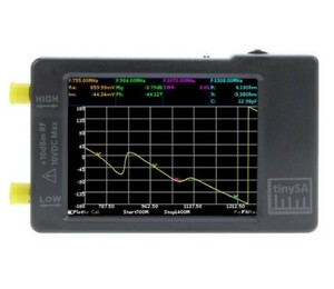 スペクトラムアナライザ TinySA 周波数アナライザ タッチスクリーン 100kHz〜960MHz MF/HF/VHF UHF入力 アンテナアナライザー 