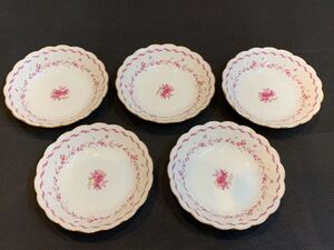 中古美品 ノリタケ Noritake スタジオコレクション 深皿小 5枚セット 14,5cm バラ 花柄 金縁 飾り コレクション　4