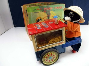 希少　Cragstan/スズキ＆エドワード　１960年代製　熊の Peanut Vendor 「ピ-ナッツ売り」完動ほぼ美品 長さ約21cm