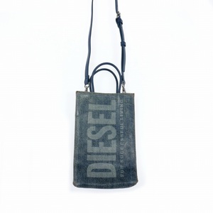 ディーゼル DIESEL 2WAY デニム ミニショルダーバッグ トートバッグ ハンドバッグ コーティング ブルー X08923 レディース