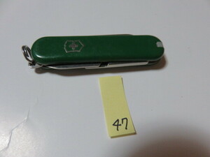 VICTORINOX ビクトリノックス SWISS スイス 携帯ナイフ ツールナイフ アウトドア キャンプ №47 グリーン 緑色 サイズ58-15-8㎜ ユーズド品