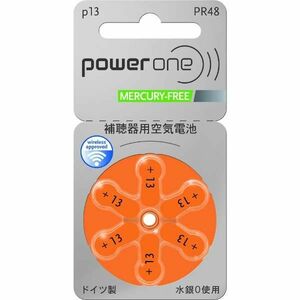 ◆ パワーワン power one 補聴器用電池 PR48(13) 6粒入り 1個 送料込