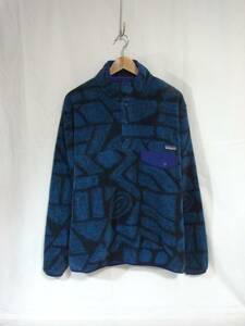 USED パタゴニア Patagonia メンズ シンチラ スナップT プルオーバー Mサイズ 青 総柄 アウトドア 使用感有