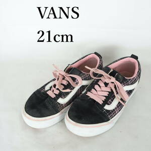 MK2917*VANS*バンズ*キッズスニーカー*21cm*黒・ピンク*