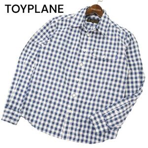 TOYPLANE トイプレーン 通年 ロゴタグ★ 長袖 ワーク ギンガム チェック シャツ Sz.S　メンズ 日本製　C4T05114_5#C