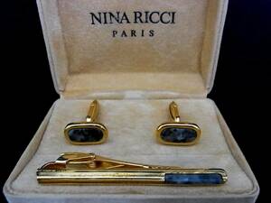 ◎№4554◎■④■ニナリッチ【NINA RICCI】【ゴールド】■カフス＆ネクタイピン セット♪