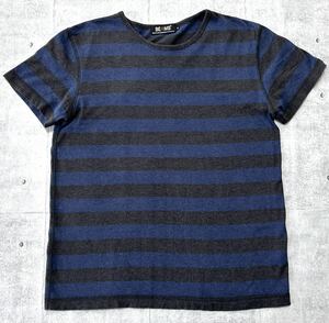 BEAMS ボーダー 半袖 Tシャツ ブルー ブラック セレクトブランド　　染み込み ハイクオリティー ビームス クルーネック 玉9564