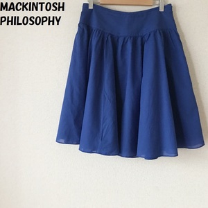 【人気】MACKINTOSH PHILOSOPHY/マッキントッシュ フィロソフィー フレアスカート ブルー サイズ38 レディース/4003