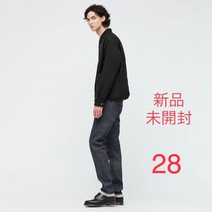 新品未開封 uniqlo ユニクロ +J プラスj プラスジェイ ユニクロu セルビッジスリムフィットストレートジーンズ デニムパンツ ネイビー 28