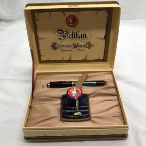  Pelikan ペリカン 万年筆 インク付き　585刻印　ケース付き　中古　YS VW9O