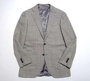 定価15万 美品 Brilla per il gusto ブリッラ Reid & Taylor ウール シルク カシミヤ オーバーチェック テーラードジャケット メンズ 44