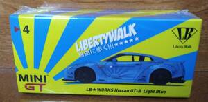 ☆即決送料無料☆ 希少レア初期品　MINI GT 1/64 LB★WORKS NISSAN GT-R R35 Type-1 ライトブルー