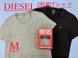 ディーゼル　Tシャツ 2パックセット 2423　Mサイズ　ブラック/グレー　新品 タグ付　DIESEL　A05428 0LDAS　アンダーウェア04　ストレッチ