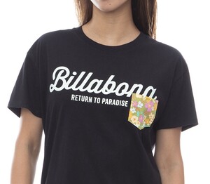 【SALE】★送料無料★2024春夏 新品【BILLABONG/ビラボン】PATTERN POCKET LOGO TEE Ｔシャツ BLK レディースM BE013-202