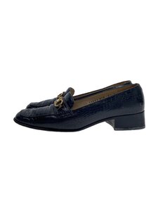 Salvatore Ferragamo◆パンプス/ガンチーニ/クロコ/UK6.5/BLK/レザー/ブラック