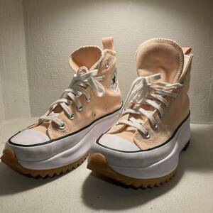 ◇【売り切り】CONVERSE コンバース 韓国限定 厚底 JW ANDERSON ランスターハイク ハイカットスニーカー 24～24.5センチ　ピンク　レア UK5