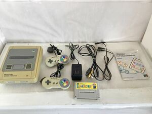 【H0547】Nintendo スーパーファミコン SHVC-001 コントローラー SHVC-005 アダプタHVC-002コード　カセット　取扱説明書