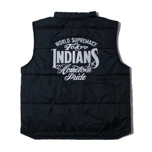 新品 22AW 東京インディアンズ TIMC Tokyo Indians Racing Vest ロゴ ダウンベスト ブラック L