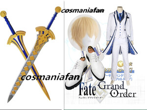 Fate Grand Order FGO 白亜の薔薇 ホワイトローズ アーサー・ペンドラゴン コスプレ衣装+ウィッグ+靴+武器