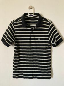 FRED PERRY/フレッドペリー ポロシャツ ボーダー ブラック 黒 S