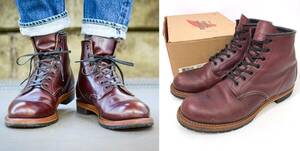 【26.5cm 廃盤 観賞用】REDWING レッドウィング 9011 BECKMAN ベックマン ブーツ US8.5D ブラックチェリー 11年製 ワークブーツ レザー