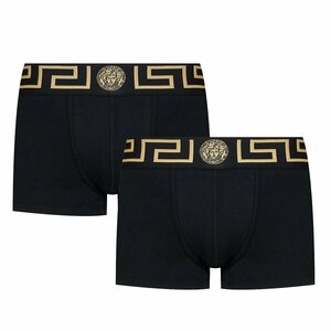 送料無料 2 VERSACE ヴェルサーチ AU10181 A232741 ブラック アンダーウェア ボクサーパンツ 2枚セット size 3