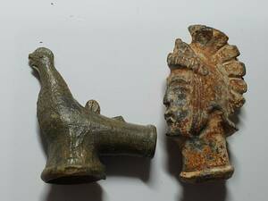 中世後期 要人 騎士 鶏 石像 金属 真贋不明