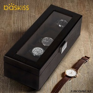 モダンなデザイン 腕時計ボックス 5本収納 腕時計 木製 レイアウト アクセサリー コレクション クラシック ボックス 収納 ケース 腕時計
