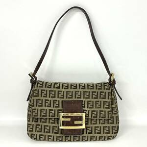 【5T69】1円スタート FENDI / 2516-8BR180・TN9-088 フェンディ ズッキーノ マンマバケット ミニ ハンドバッグ キャンバス レディース