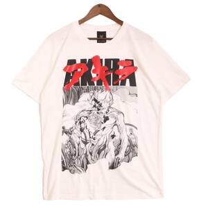 新品 【AKIRA】アキラ プリント Tシャツ 白 L //金田正太郎 島鉄雄 ネオ東京 バイク SF アニメ 漫画