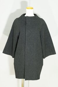 ☆美品☆nitcaニトカ/無地ウールカシミヤミディ丈コクーンコート：F/灰nk589