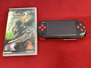 M-6335⑦ 【同梱不可】980円～ 現状品　SONY/ソニー　PSP　本体・ソフトセット　PSP-3000　ブラック　バッテリー付属なし　ゲーム機