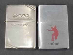 アンティーク★ZIPPO ジッポーライター PAT.2032695 シルバー2コセット【着火未確認】中古