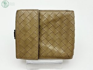 BA0607406　♭BOTTEGA VENETA 折財布 財布 ベージュ ブラウン系 茶 ブランド財布 ファッション小物 ブランド品 現状品 中古