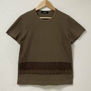 製品染め AD2005 tricot COMME des GARCONS レース 切替 Tシャツ ブラウン トリココムデギャルソン 半袖 カットソー Tee archive 4040372