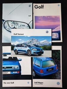 【フォルクスワーゲン/Volkswagen・ゴルフ/Golf/Wagon/Variant/・1990年代～2013年代・5冊】カタログ/パンフレット/旧車カタログ/絶版車/