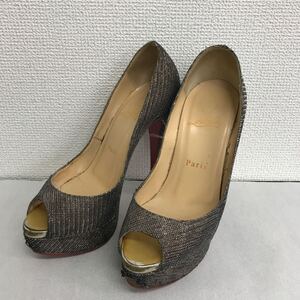 【WA38】★3000円スタート★Christian Louboutin/クリスチャンルブタン オープントゥパンプス　ヒール　36